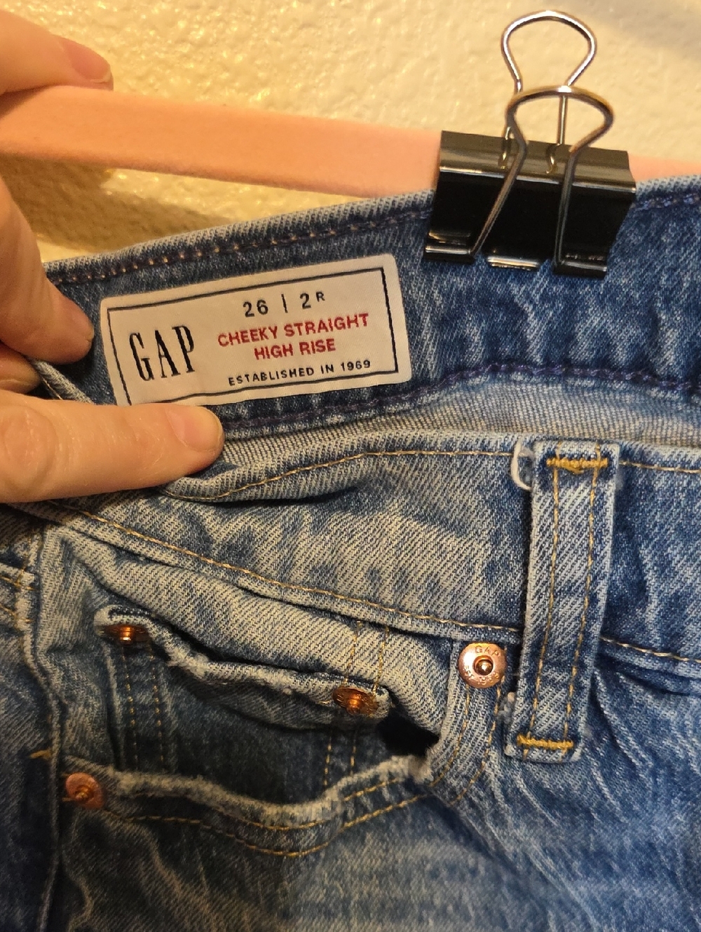 GAP Light Blue Denim Cheeky Straight High Rise Jeans